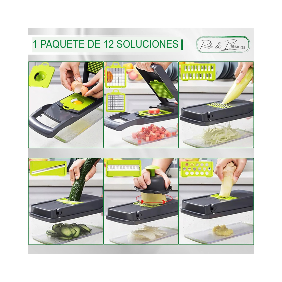 Cortador de Verduras Mandolina 12 en 1